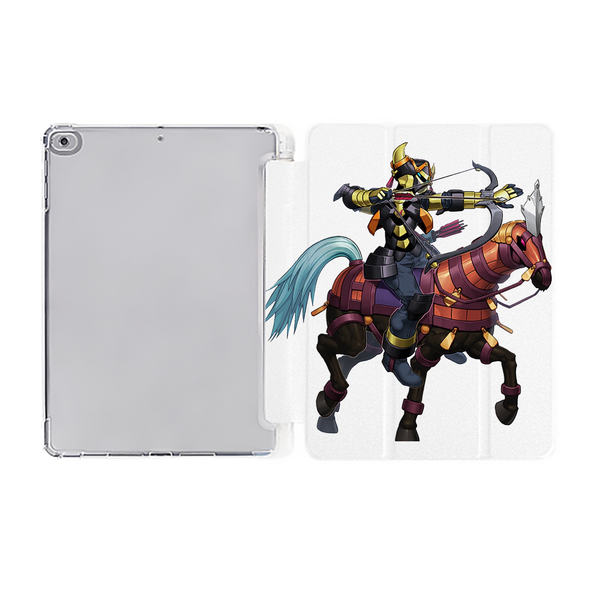 （画像用） 遊☆戯☆王 Yu-Gi-Oh! IPad ケース ペン収納付き 三つ折りスタンド PUレザー×シリコン 対応機種9.5/10.5/10.9インチ